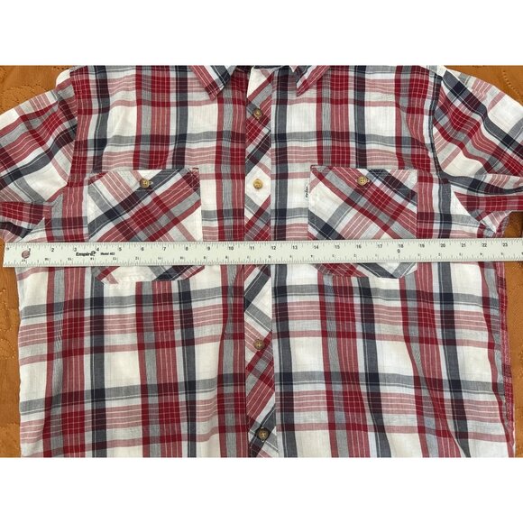 Levi’s Strauss & Co Shirt Men's L Western Red White Plaid Button Up Long Sleeve - Picture 8 of 8